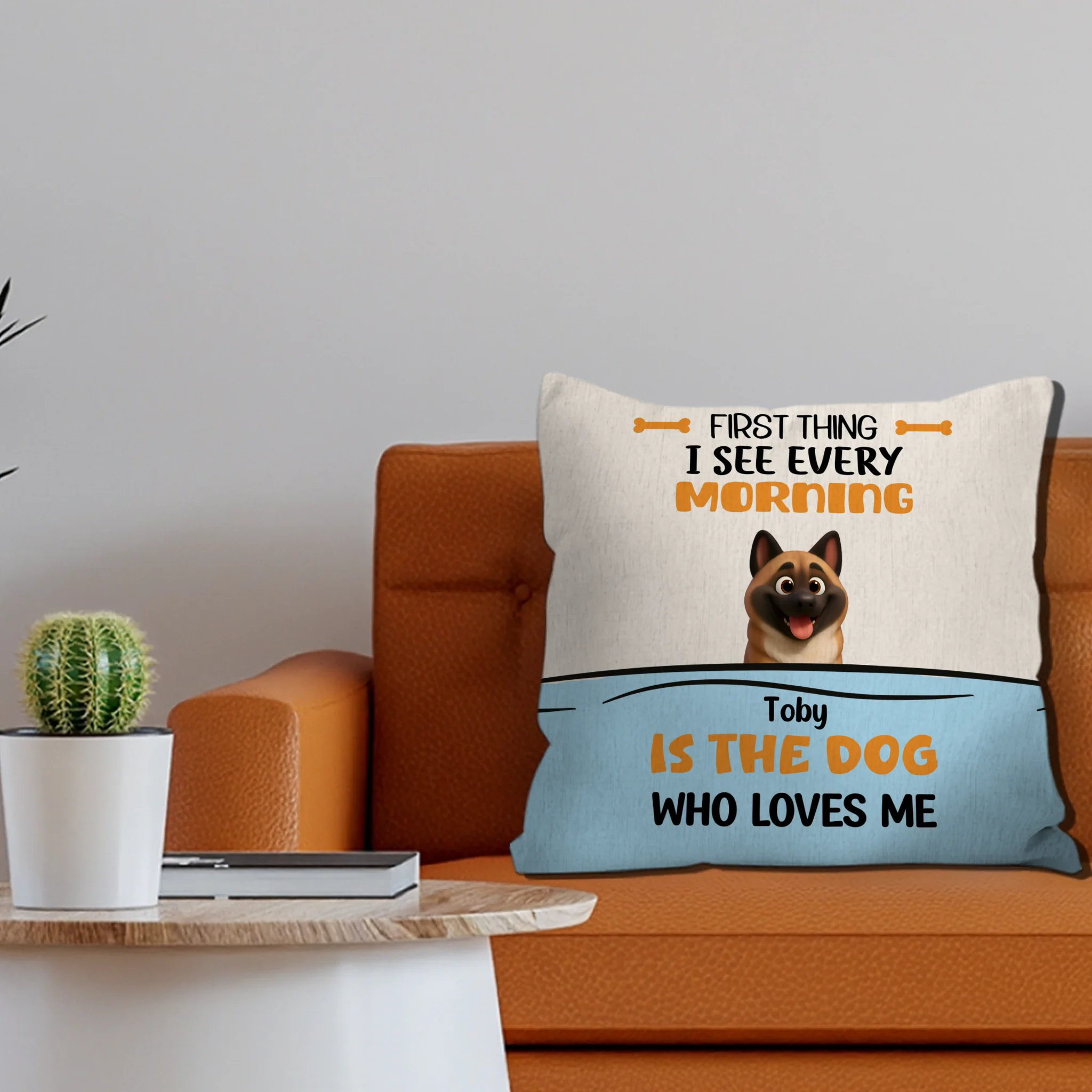 First Thing I See Every Morning Dog Pillow – Custom Dog Illustration, Meaningful Gift for Dog Lovers - 89Prints