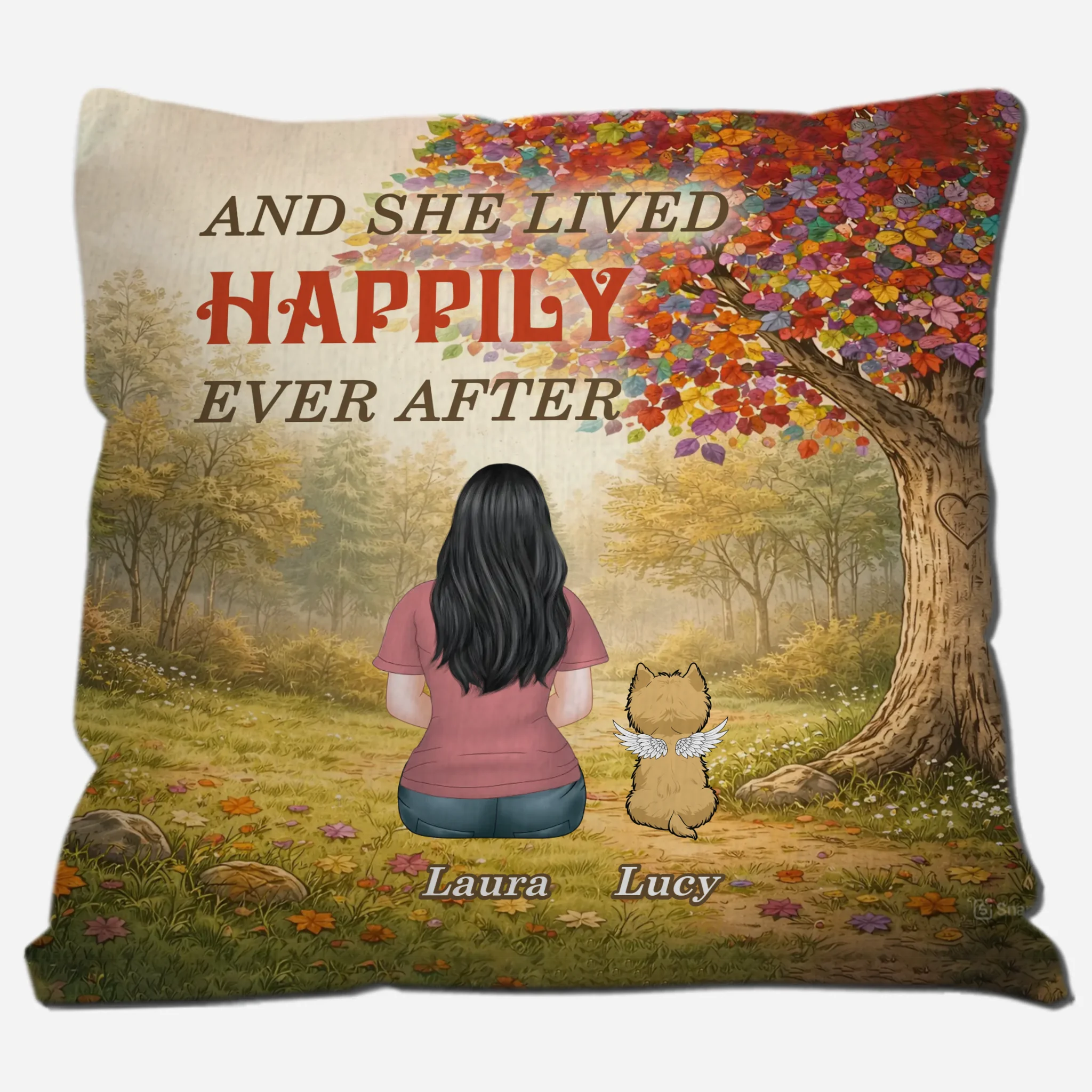 And She Lived Happily Ever After Pillow – Individualized Dog-Related Gift – 89Prints
