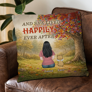 And She Lived Happily Ever After Pillow – Individualized Dog-Related Gift – 89Prints
