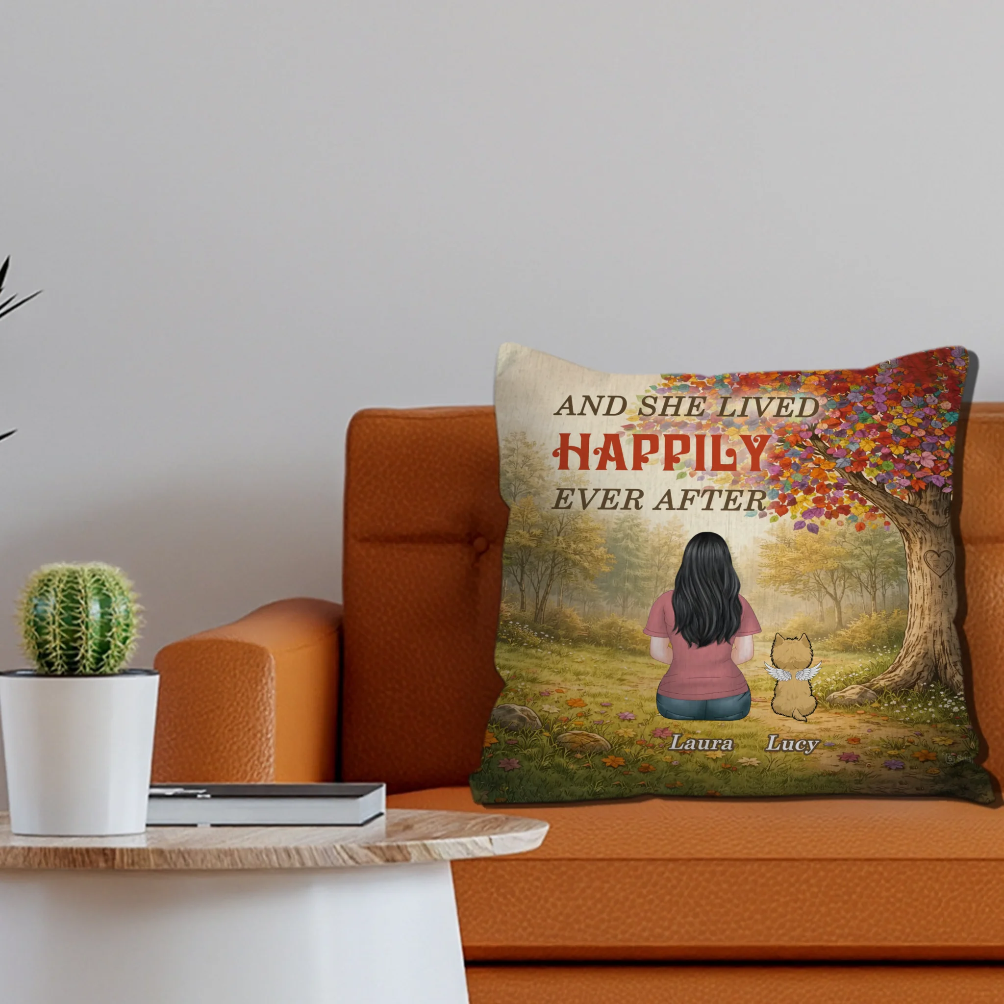 And She Lived Happily Ever After Pillow – Individualized Dog-Related Gift – 89Prints