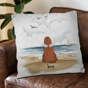 Custom Dog Pillow With A Beach Scene – Emotional Perfect Gift For Dog Lovers – 89Prints