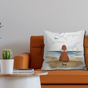 Custom Dog Pillow With A Beach Scene – Emotional Perfect Gift For Dog Lovers – 89Prints