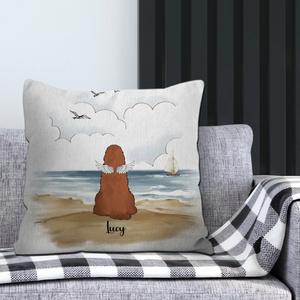 Custom Dog Pillow With A Beach Scene – Emotional Perfect Gift For Dog Lovers – 89Prints