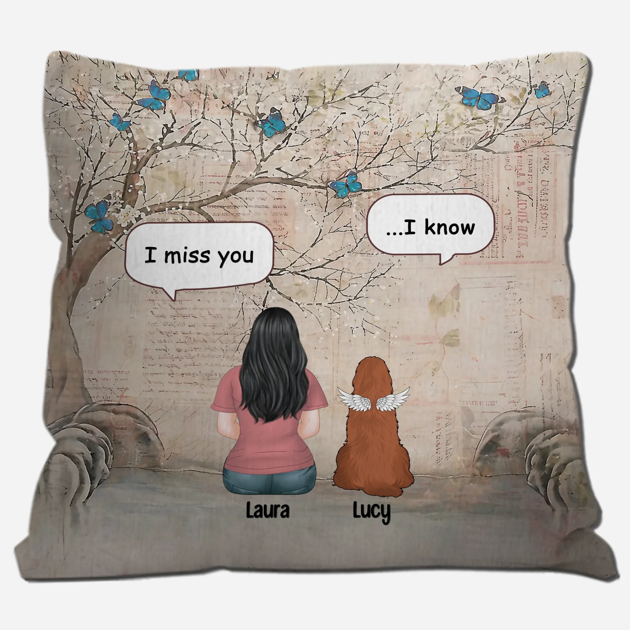I Miss You, I Know Pillow – Personalized Gift For Dog Parents – 89Prints