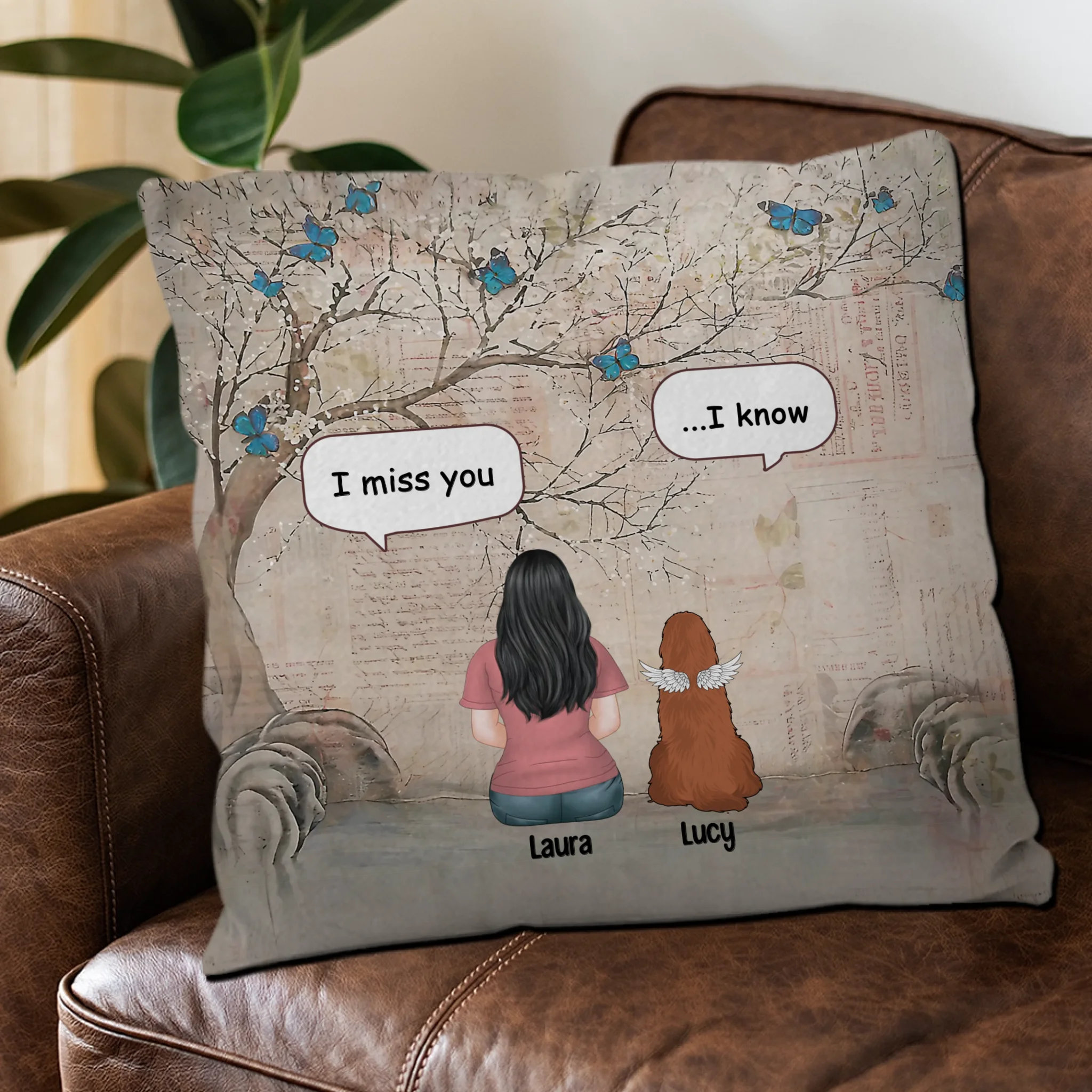 I Miss You, I Know Pillow – Personalized Gift For Dog Parents – 89Prints
