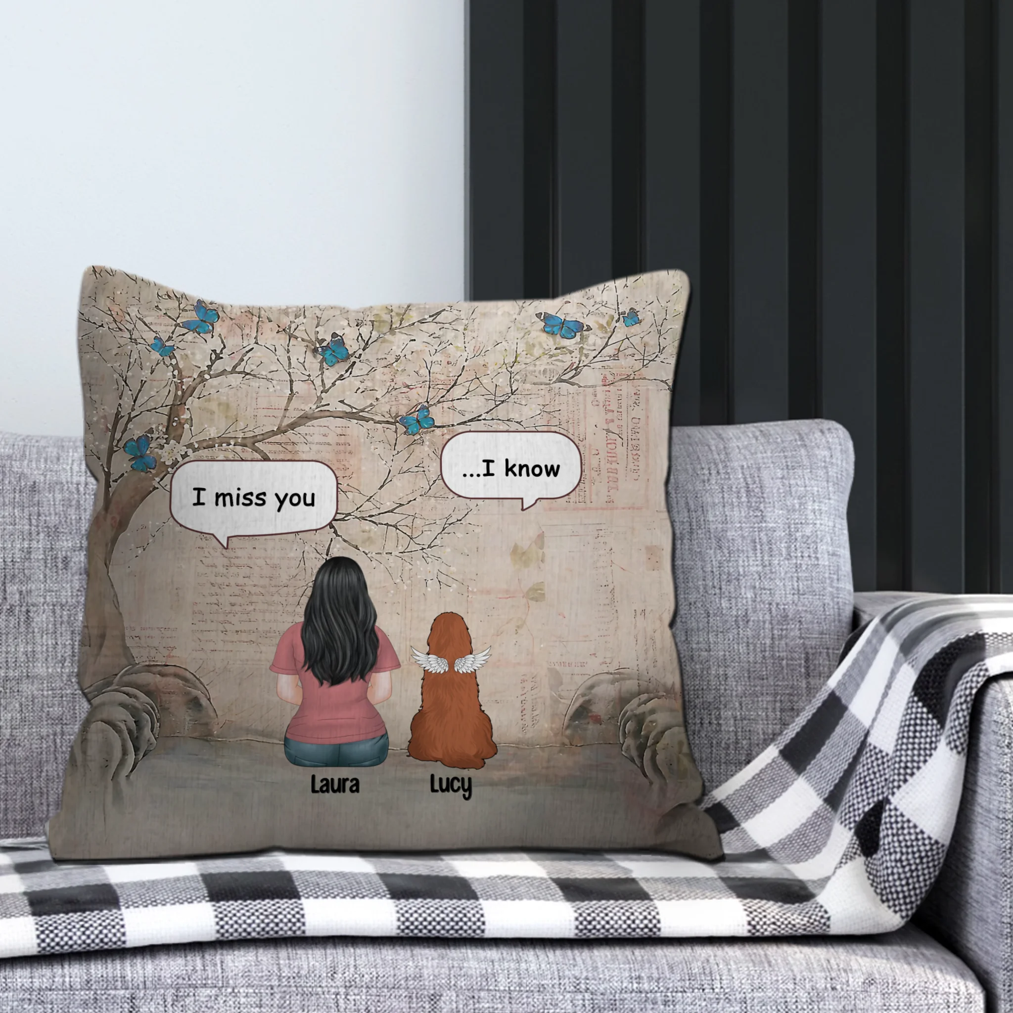 I Miss You, I Know Pillow – Personalized Gift For Dog Parents – 89Prints