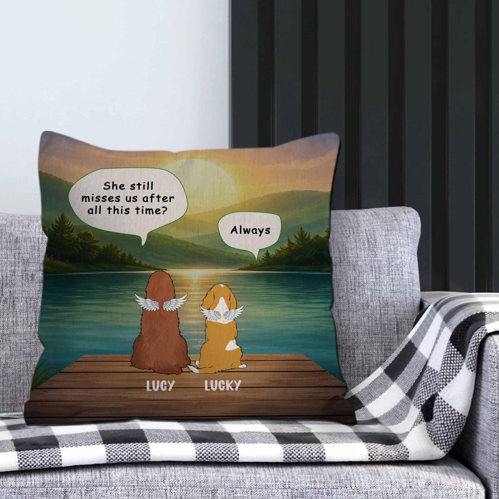 She Still Misses Us After All This Time Pillow – Sentimental Present For Dog Lovers – 89Prints
