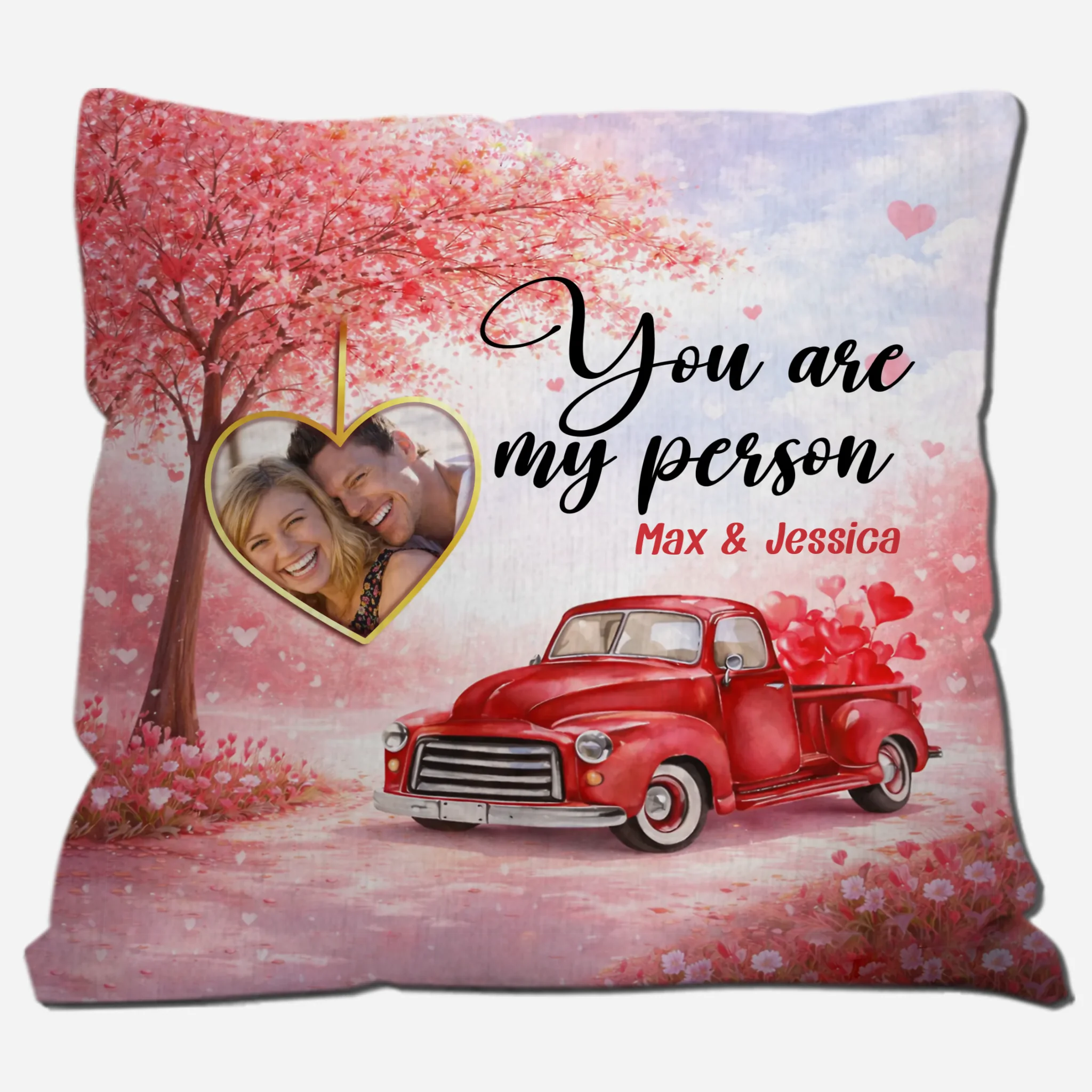Romantic Blossom Tree Couple Pillow - You Are My Person - Upload Image - 89Prints