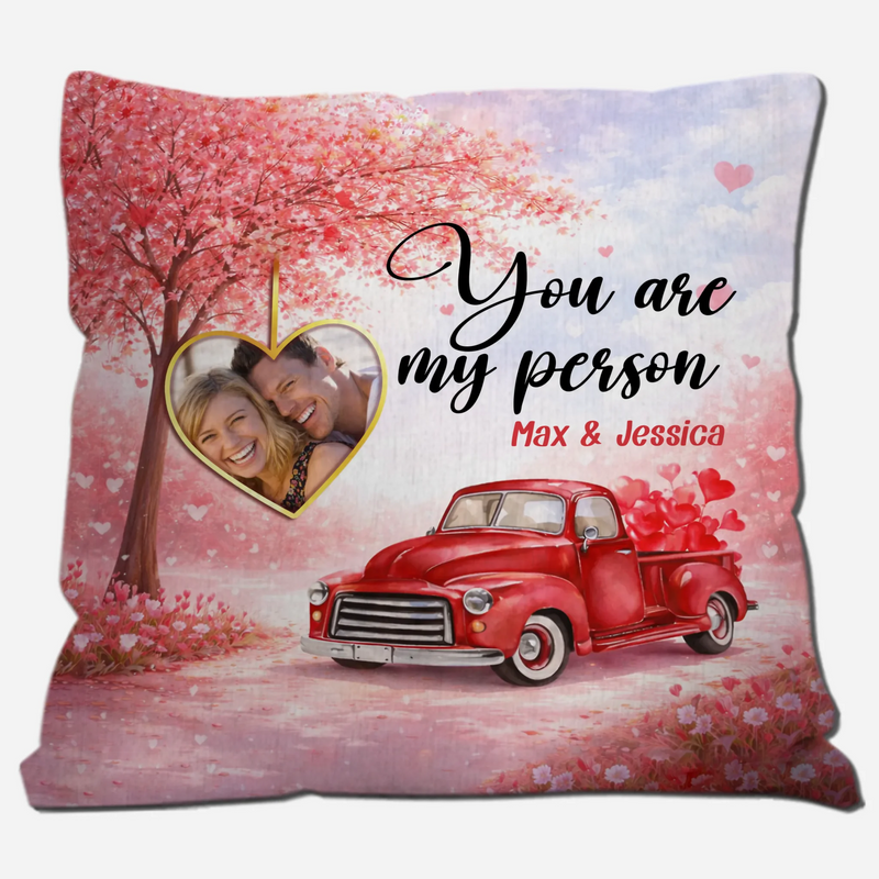 Romantic Blossom Tree Couple Pillow - You Are My Person - Upload Image - 89Prints