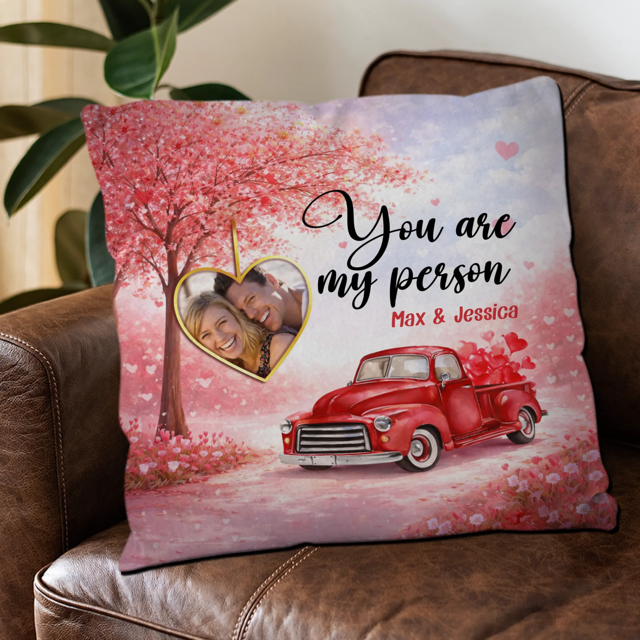 Romantic Blossom Tree Couple Pillow - You Are My Person - Upload Image - 89Prints