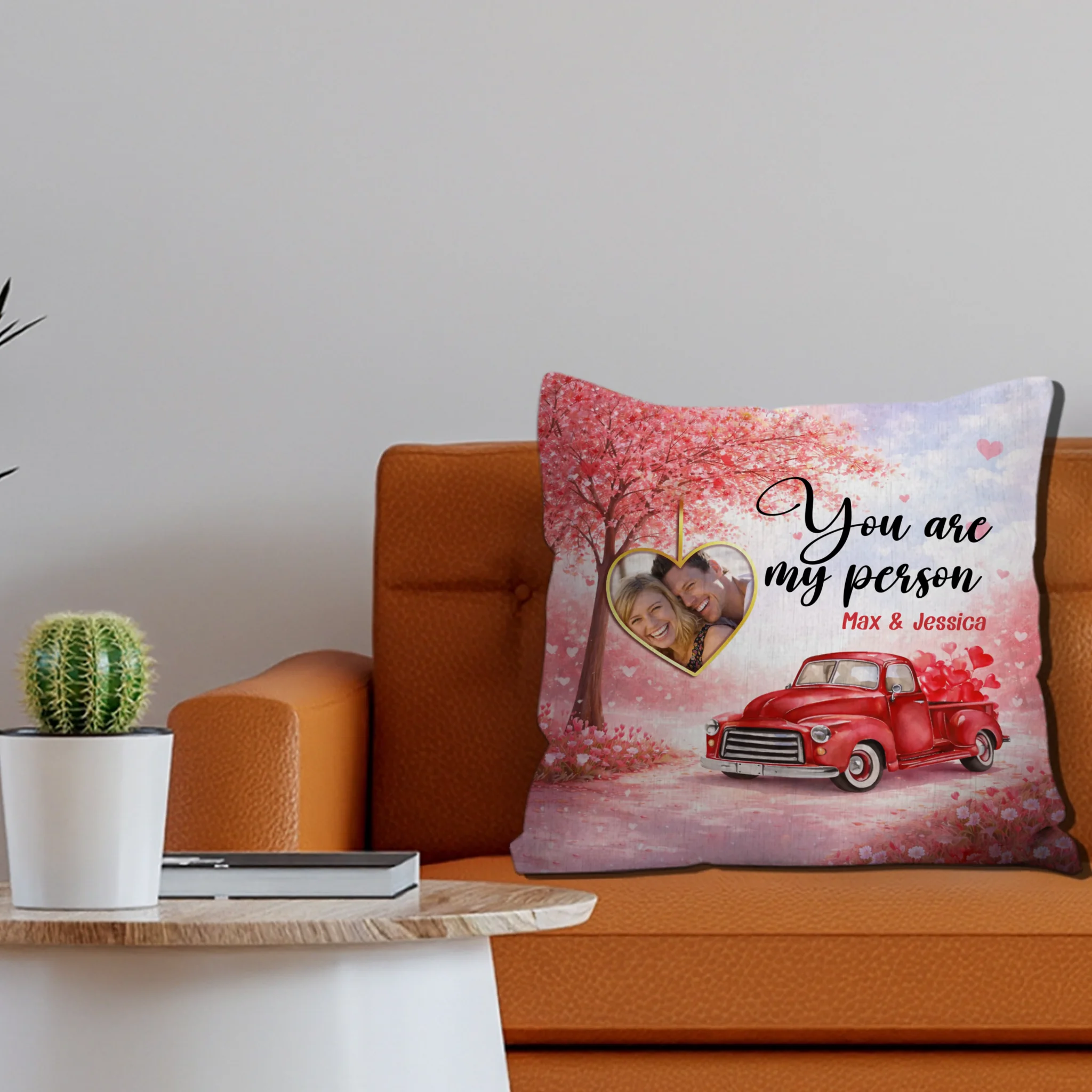 Romantic Blossom Tree Couple Pillow - You Are My Person - Upload Image - 89Prints