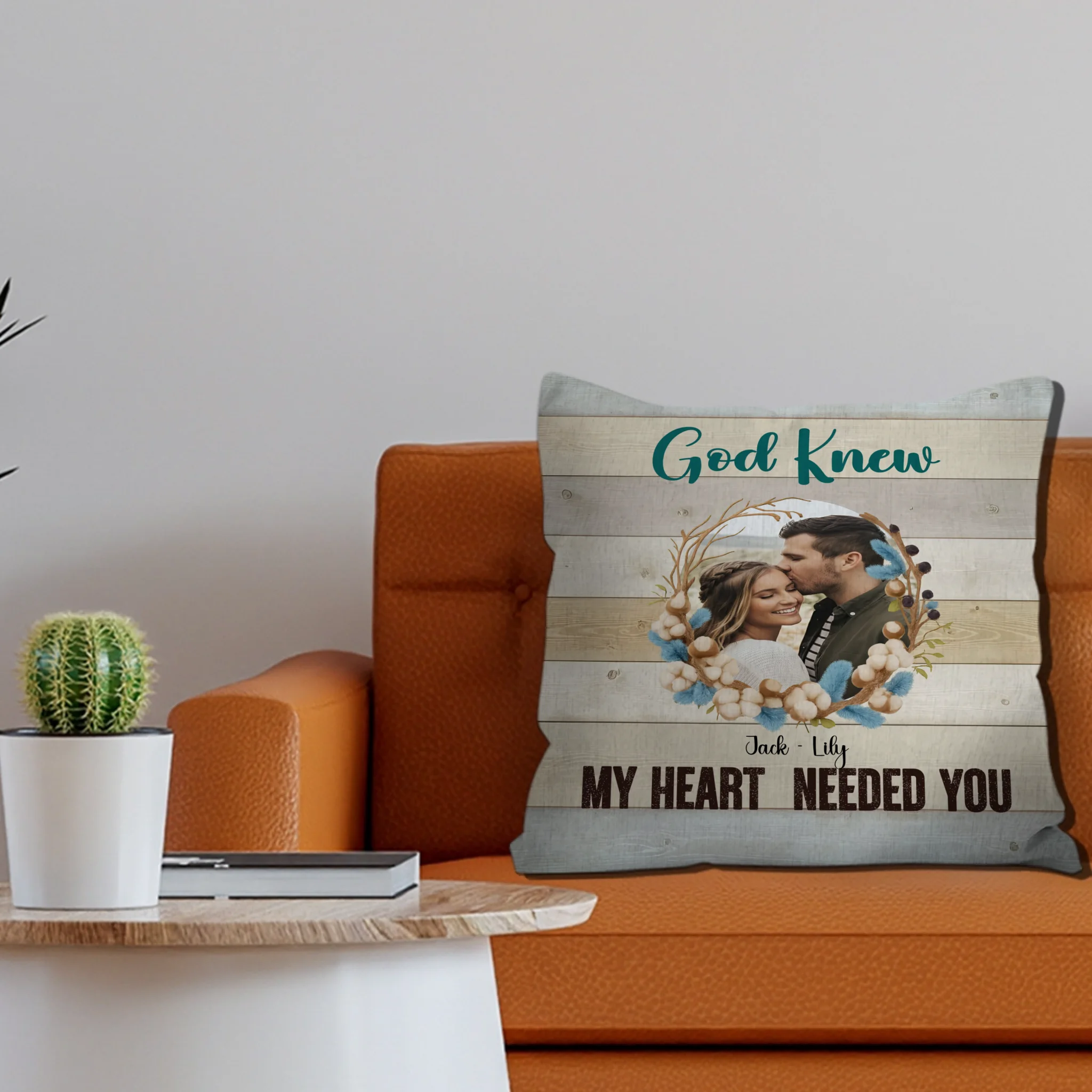 God Knew My Heart Needed You Pillow – Exclusive Photo & Name Gift - 89Prints