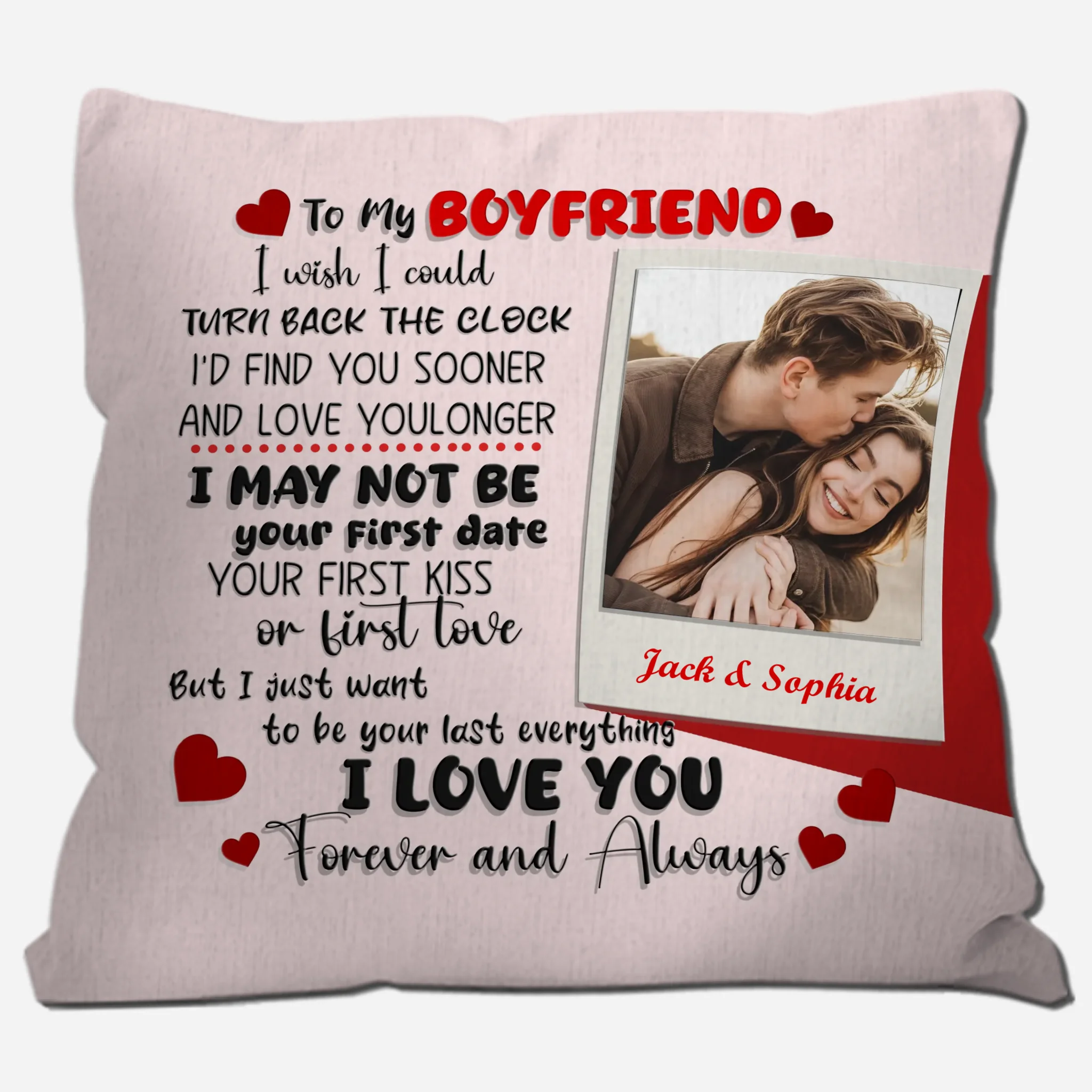 Forever and Always Romantic Pillow Gift – Custom Gift for Boyfriend - 89Prints