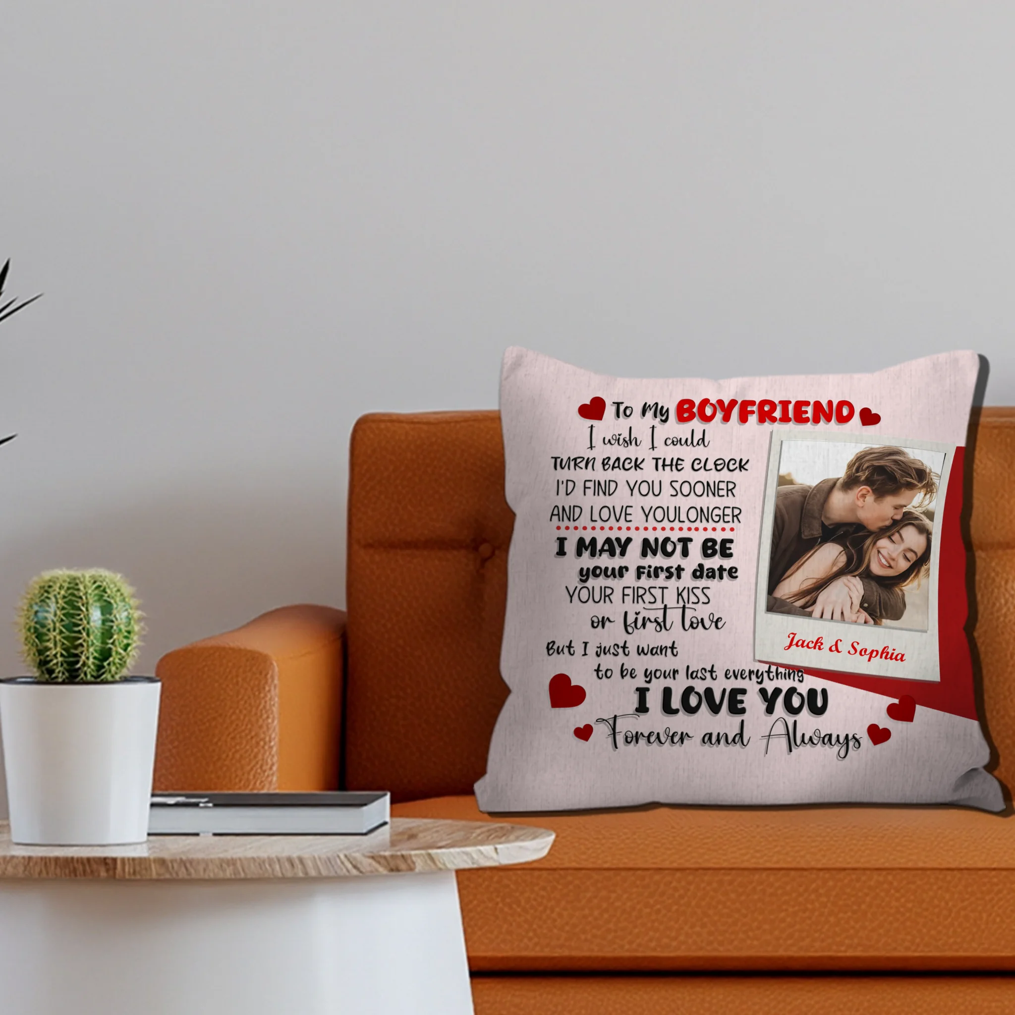 Forever and Always Romantic Pillow Gift – Custom Gift for Boyfriend - 89Prints