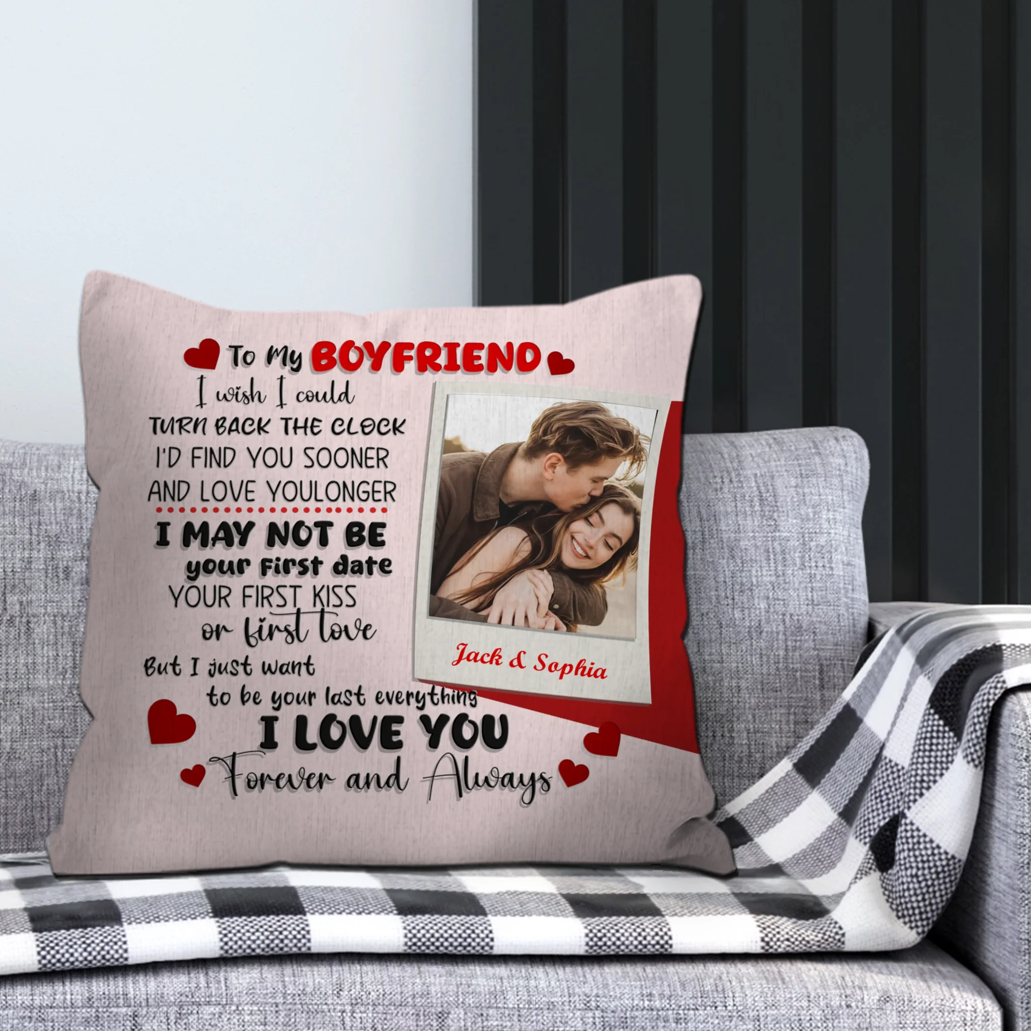 Forever and Always Romantic Pillow Gift – Custom Gift for Boyfriend - 89Prints