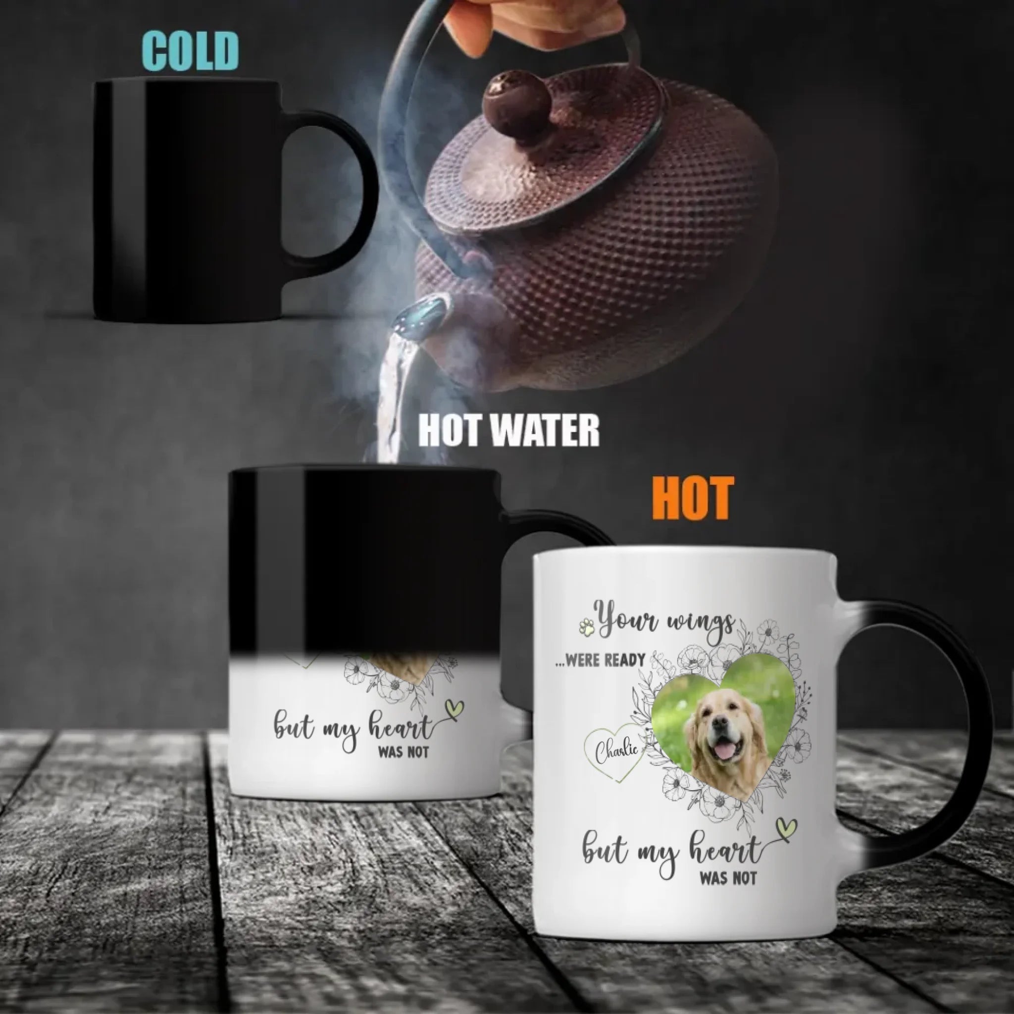Personalized Dog Memorial Mug – Your Wings Were Ready But My Heart Was Not - 89Prints