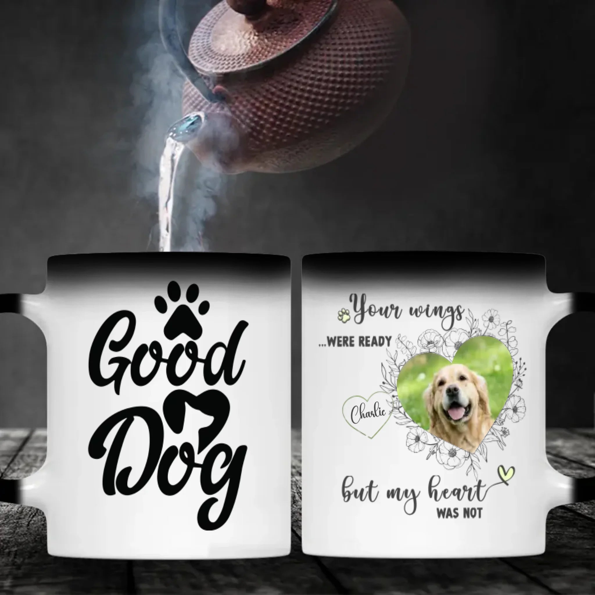 Personalized Dog Memorial Mug – Your Wings Were Ready But My Heart Was Not - 89Prints