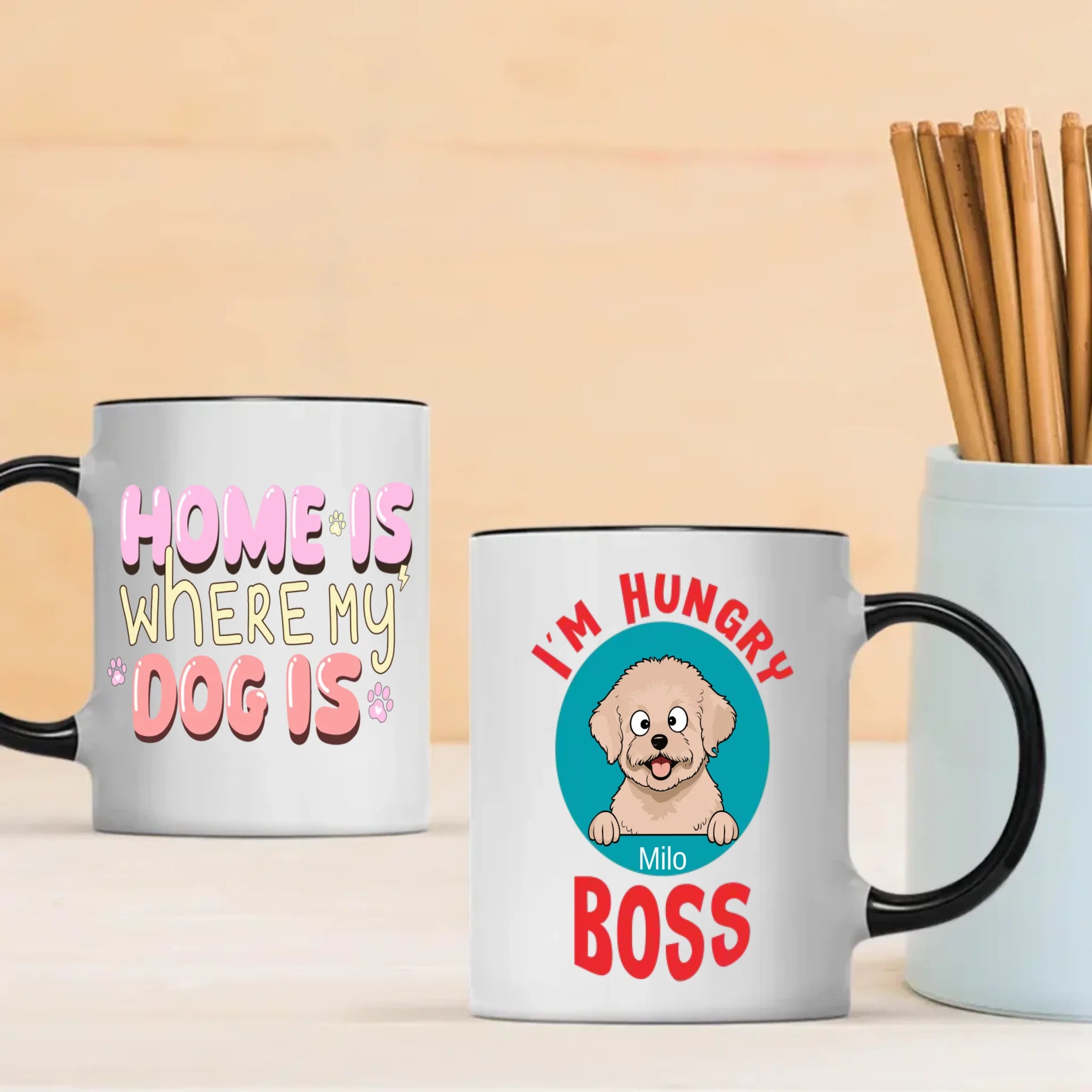 Customized Bichon Frise Mug With Photo For Dog Lovers - Home Is Where My Dog Are - 89Prints