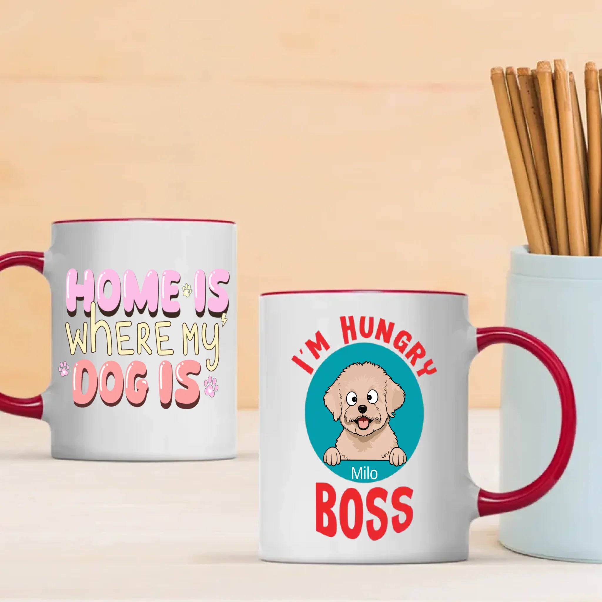 Customized Bichon Frise Mug With Photo For Dog Lovers - Home Is Where My Dog Are - 89Prints