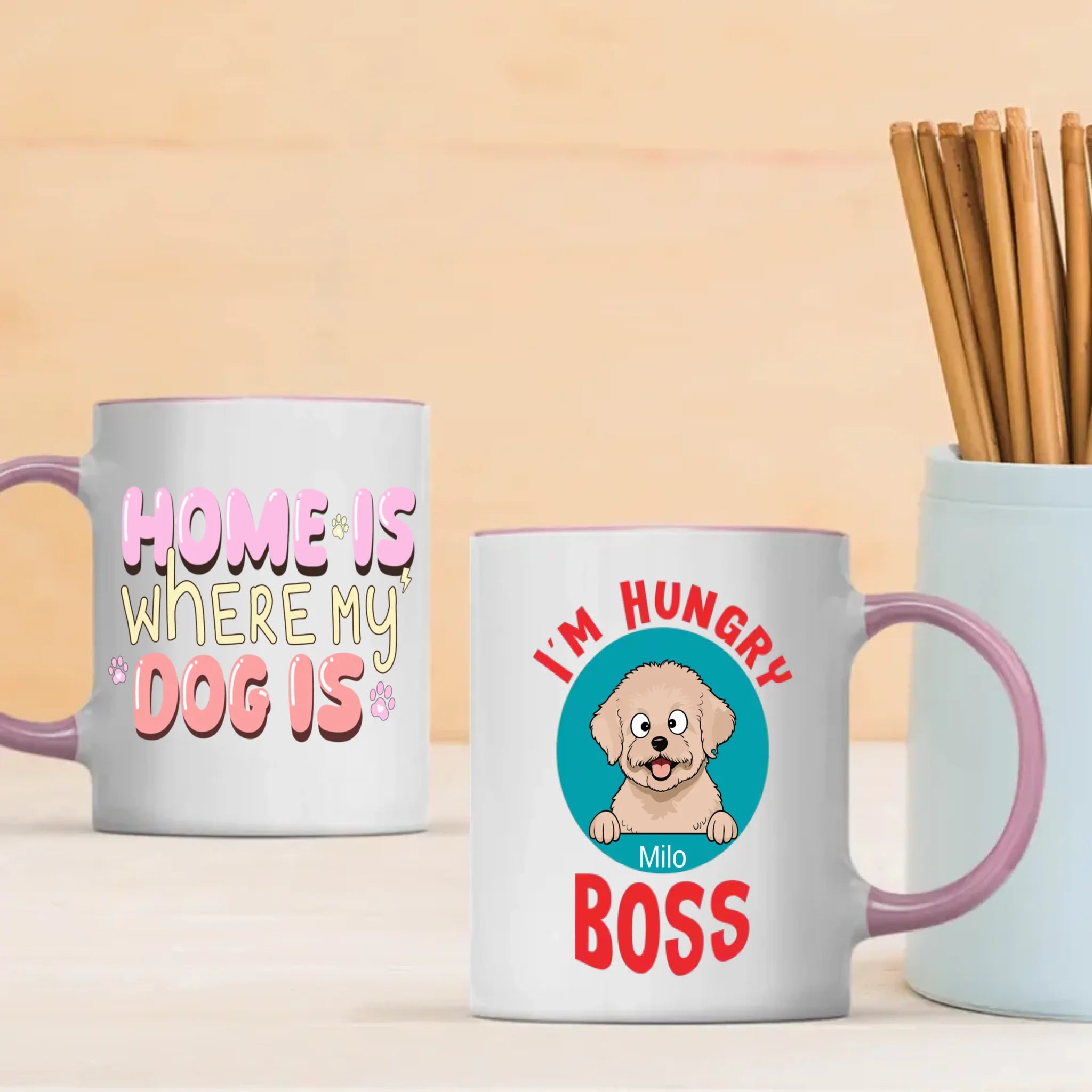 Customized Bichon Frise Mug With Photo For Dog Lovers - Home Is Where My Dog Are - 89Prints
