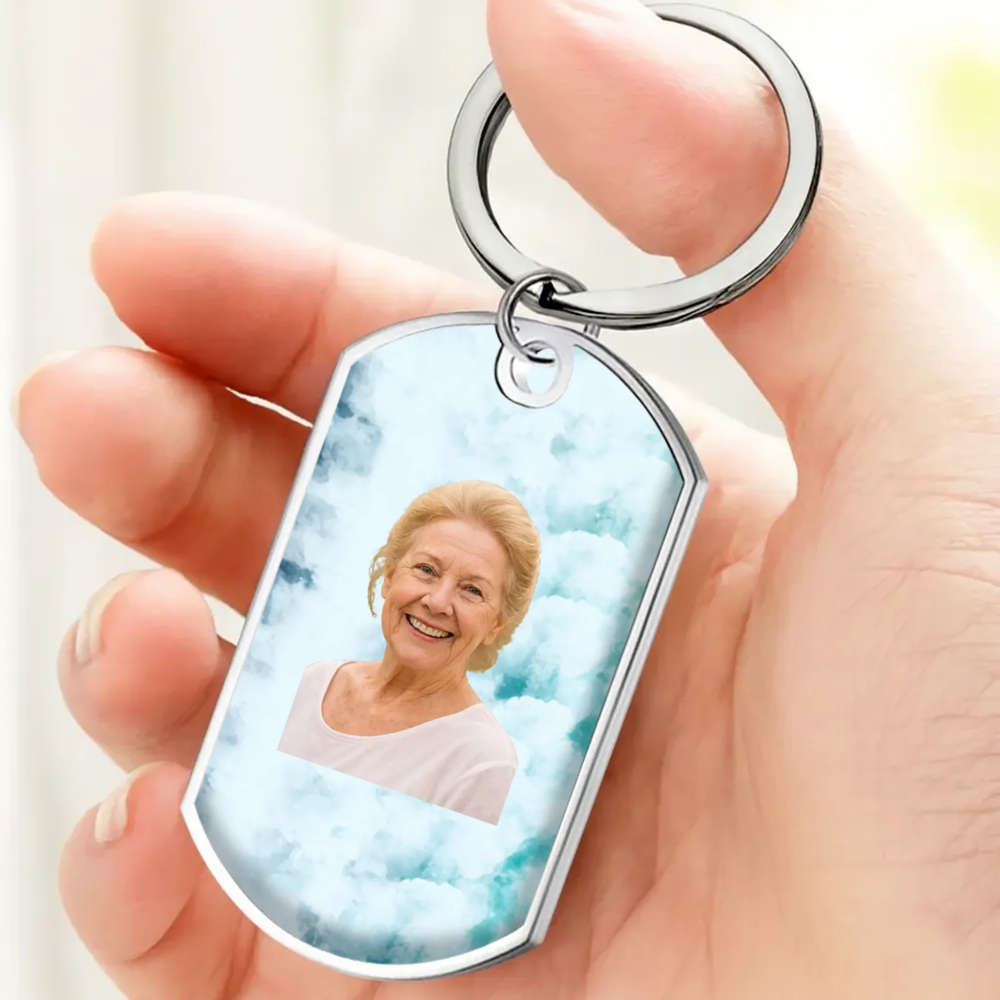 Custom Heart In Heaven Tribute Photo Grandparents Keychain - A Big Piece Of My Heart - 89 Prints