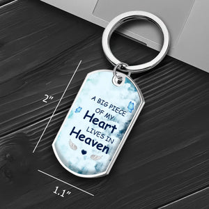 Custom Heart In Heaven Tribute Photo Grandparents Keychain - A Big Piece Of My Heart - 89 Prints
