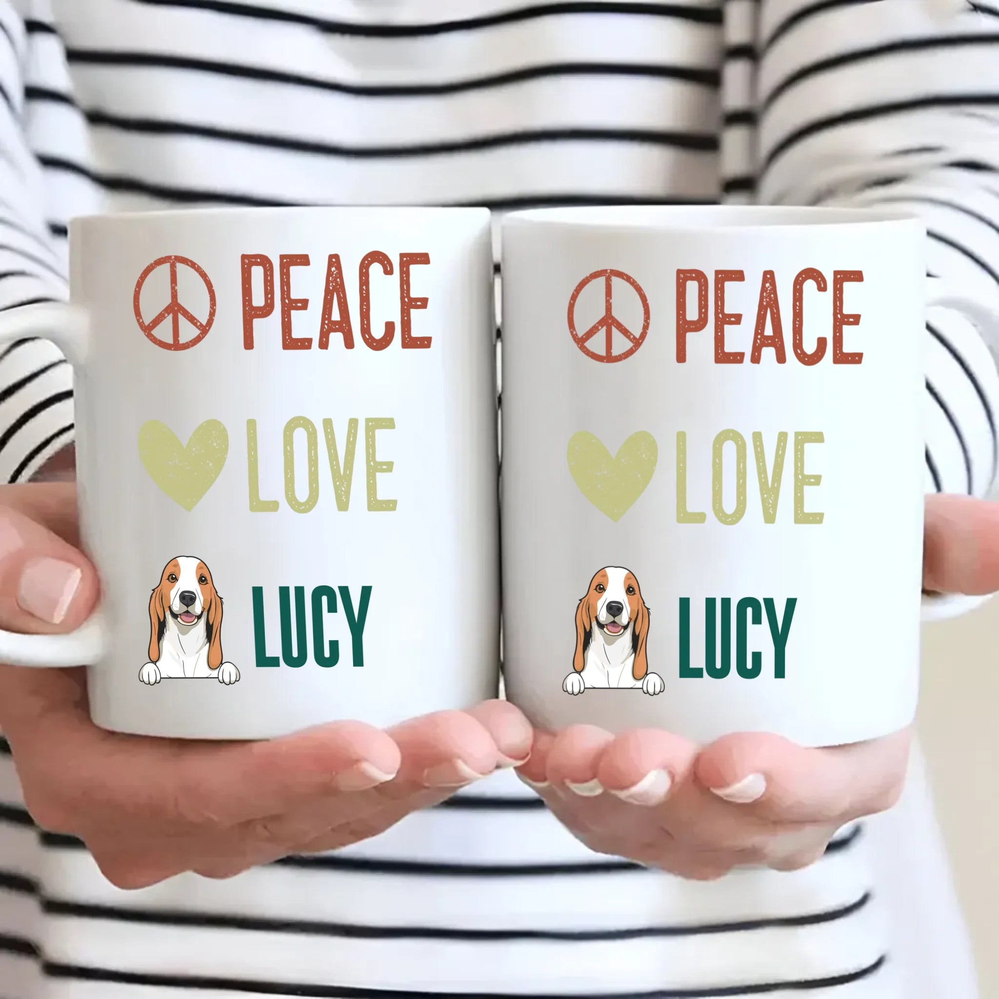 Personalised Peace Love Dog Mug - Thoughtful Gift For Dog Lovers - 89Prints