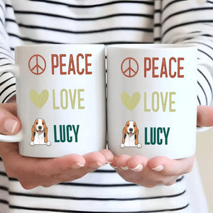 Personalised Peace Love Dog Mug - Thoughtful Gift For Dog Lovers - 89Prints