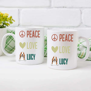 Personalised Peace Love Dog Mug - Thoughtful Gift For Dog Lovers - 89Prints