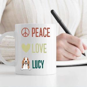 Personalised Peace Love Dog Mug - Thoughtful Gift For Dog Lovers - 89Prints