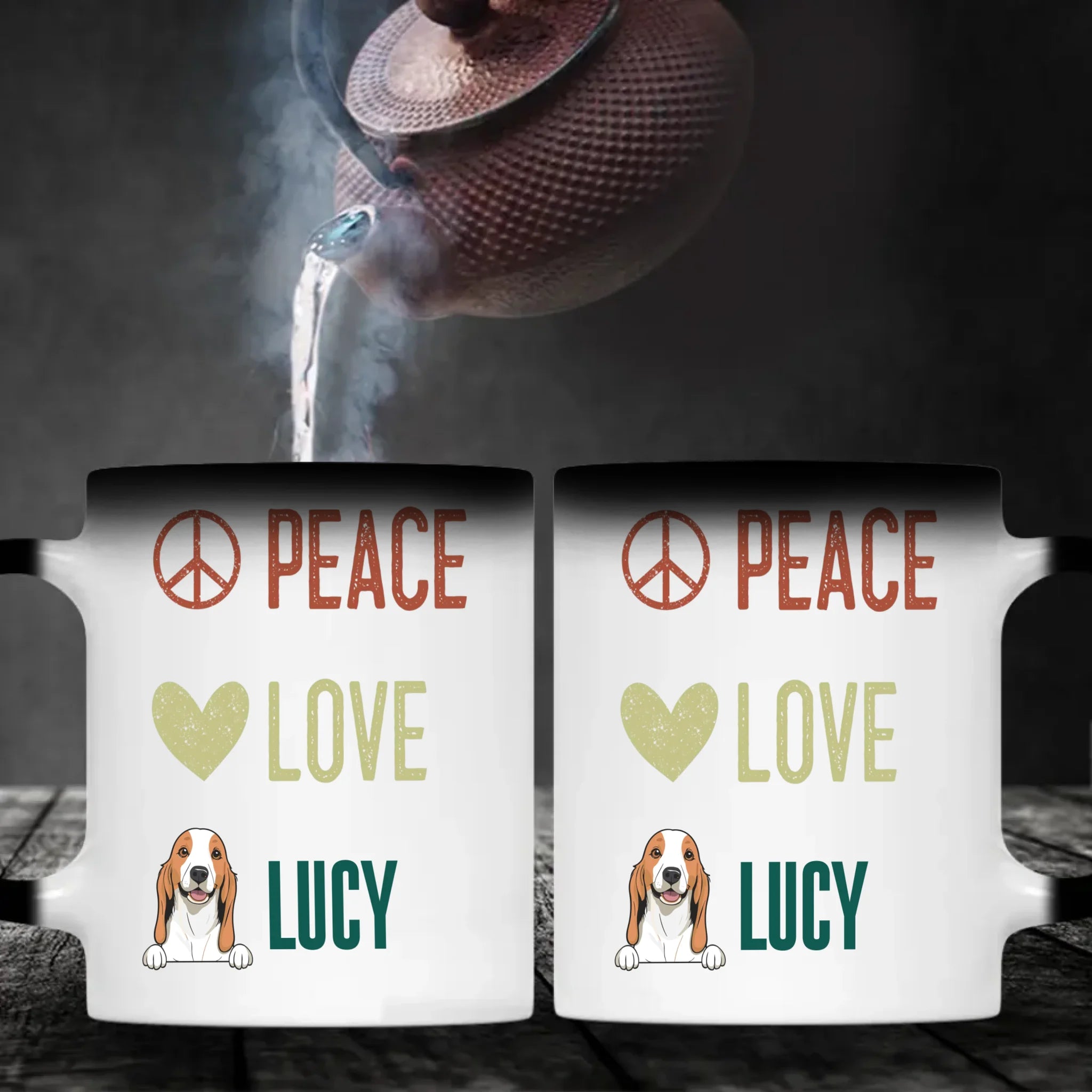 Personalised Peace Love Dog Mug - Thoughtful Gift For Dog Lovers - 89Prints