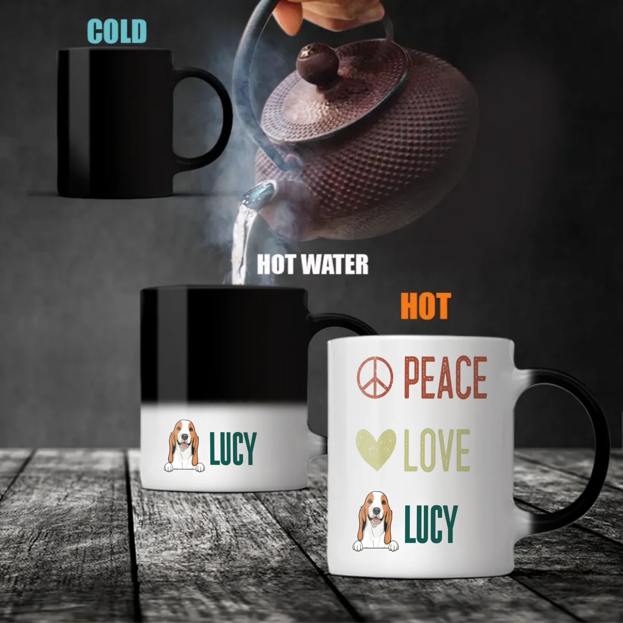 Personalised Peace Love Dog Mug - Thoughtful Gift For Dog Lovers - 89Prints