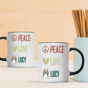 Personalised Peace Love Dog Mug - Thoughtful Gift For Dog Lovers - 89Prints