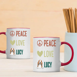 Personalised Peace Love Dog Mug - Thoughtful Gift For Dog Lovers - 89Prints