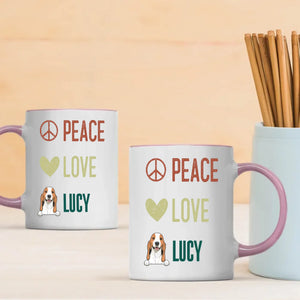 Personalised Peace Love Dog Mug - Thoughtful Gift For Dog Lovers - 89Prints