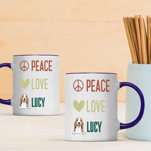 Personalised Peace Love Dog Mug - Thoughtful Gift For Dog Lovers - 89Prints