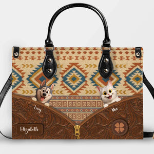 Personalised Mother's Day Handbag - Boho Tribal Geometric Pattern Dog Bag Gift for Dog Mom - 89Prints