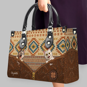 Personalised Mother's Day Handbag - Boho Tribal Geometric Pattern Dog Bag Gift for Dog Mom - 89Prints