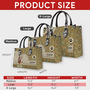 Signature Handbags For Mom - Vintage Floral Tile Pattern Dog Handbag Gift for Dog Lovers - 89Prints