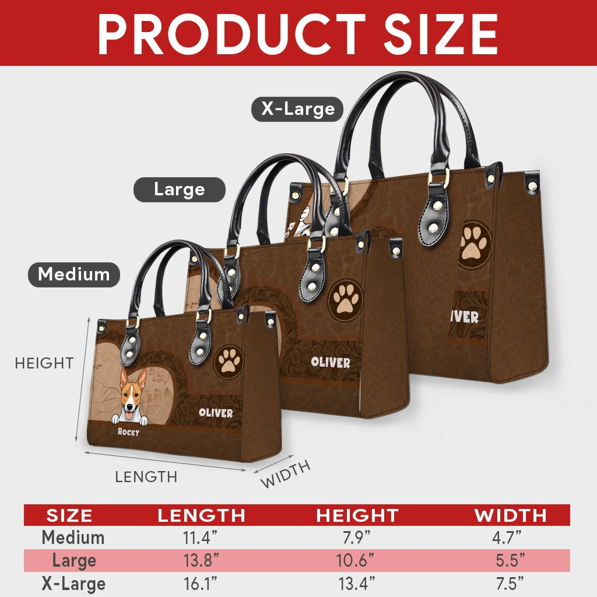 Unique Handbags For Mothers - Embossed Vintage Leather Floral Pattern Dog Handbag Gift for Dog Lovers - 89Prints