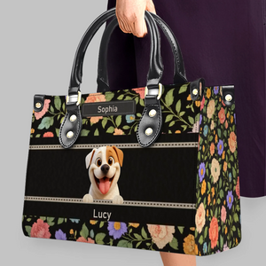 Handbags For Mums - Customized Botanical Floral Pattern Dog Handbag Gift for Dog Owners - 89Prints
