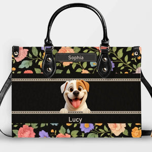 Handbags For Mums - Customized Botanical Floral Pattern Dog Handbag Gift for Dog Owners - 89Prints
