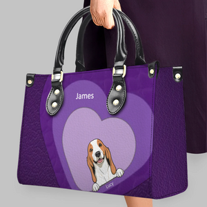 Individualized Handbags For Married Women - Layered Heart Pattern Dog Handbag Gift for Dog Parents - 89Prints