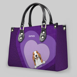 Individualized Handbags For Married Women - Layered Heart Pattern Dog Handbag Gift for Dog Parents - 89Prints