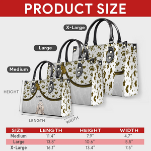 Personalized Bag For Dog Lovers - Zipper Illusion Paw & Heart Pattern Dog Handbag - 89Prints