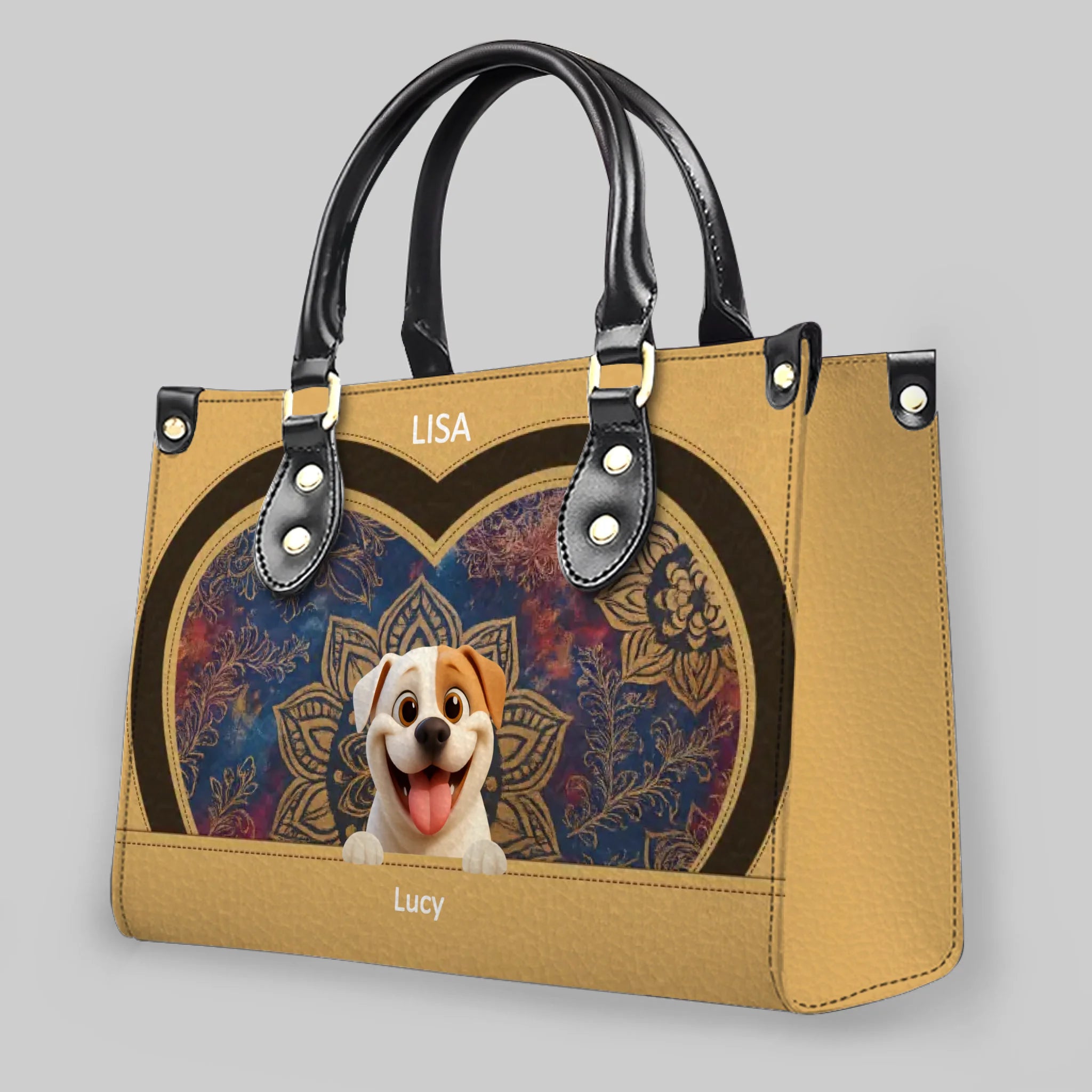 Custom Dog Bag For Humans - Mandala Heart Pattern Dog Handbag for Dog Lovers - 89Prints