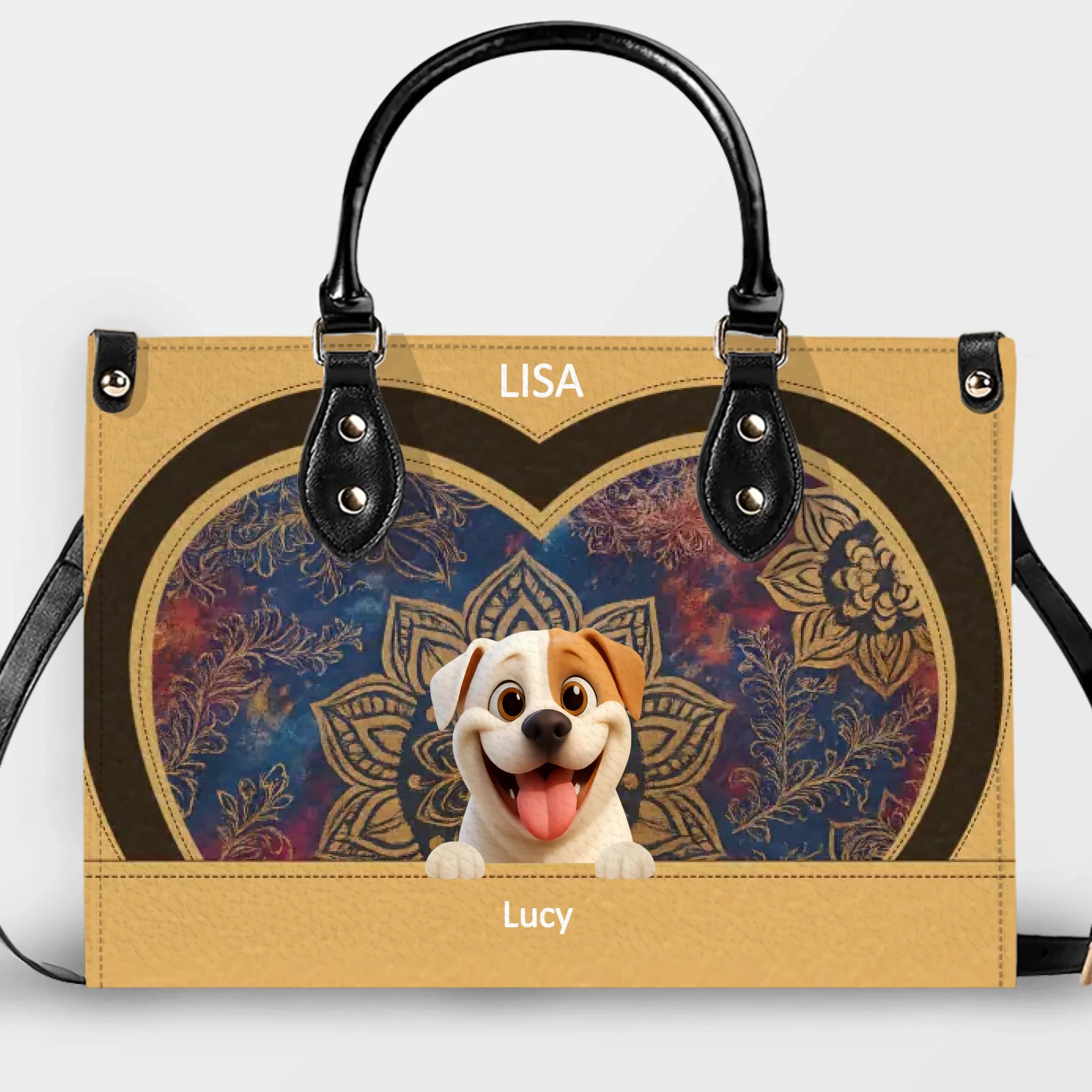 Custom Dog Bag For Humans - Mandala Heart Pattern Dog Handbag for Dog Lovers - 89Prints