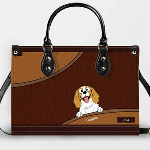Custom Handbags For Older Ladies - Layered Leather Curve Dog Handbag Gifts For Owners - 89Prints - Layered Leather Curve Dog Handbag Gifts For Owners - 89Prints