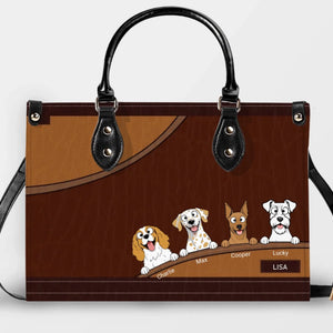 Custom Handbags For Older Ladies - Layered Leather Curve Dog Handbag Gifts For Owners - 89Prints - Layered Leather Curve Dog Handbag Gifts For Owners - 89Prints