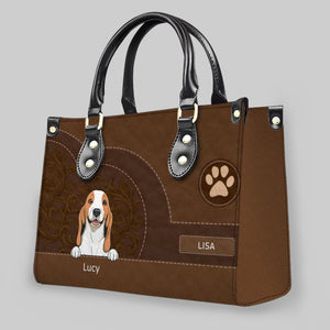 Dog Bag Personalized - Vintage Stitched Leather Dog Handbag Gifts For Her - 89Prints
